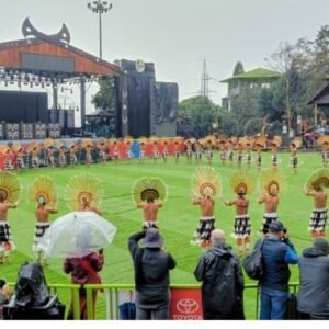 Cultural performance in a festival arena in Nagaland